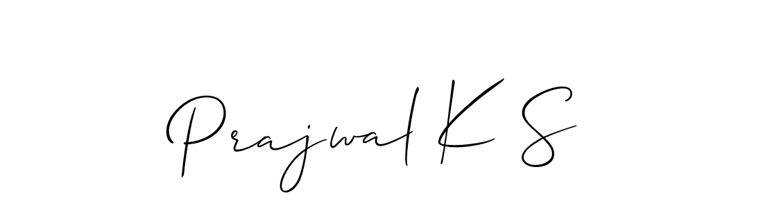 This is the best signature style for the Prajwal K S name. Also you like these signature font (Allison_Script). Mix name signature. Prajwal K S signature style 2 images and pictures png