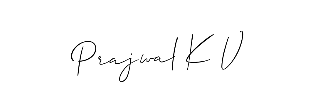 Create a beautiful signature design for name Prajwal K V. With this signature (Allison_Script) fonts, you can make a handwritten signature for free. Prajwal K V signature style 2 images and pictures png
