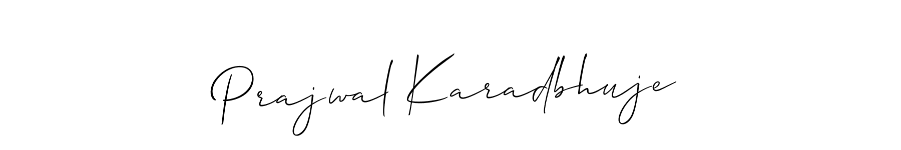 Design your own signature with our free online signature maker. With this signature software, you can create a handwritten (Allison_Script) signature for name Prajwal Karadbhuje. Prajwal Karadbhuje signature style 2 images and pictures png