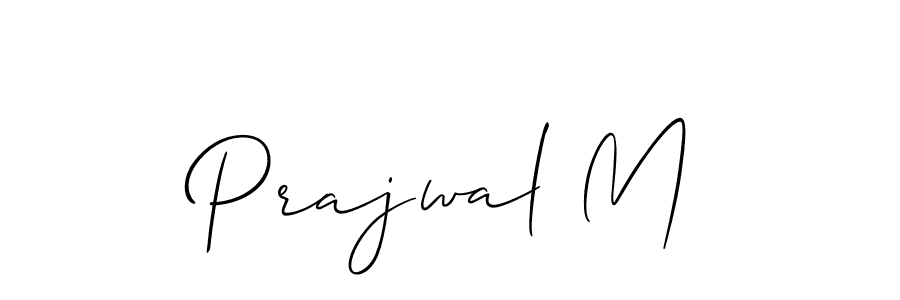 Make a beautiful signature design for name Prajwal M. With this signature (Allison_Script) style, you can create a handwritten signature for free. Prajwal M signature style 2 images and pictures png