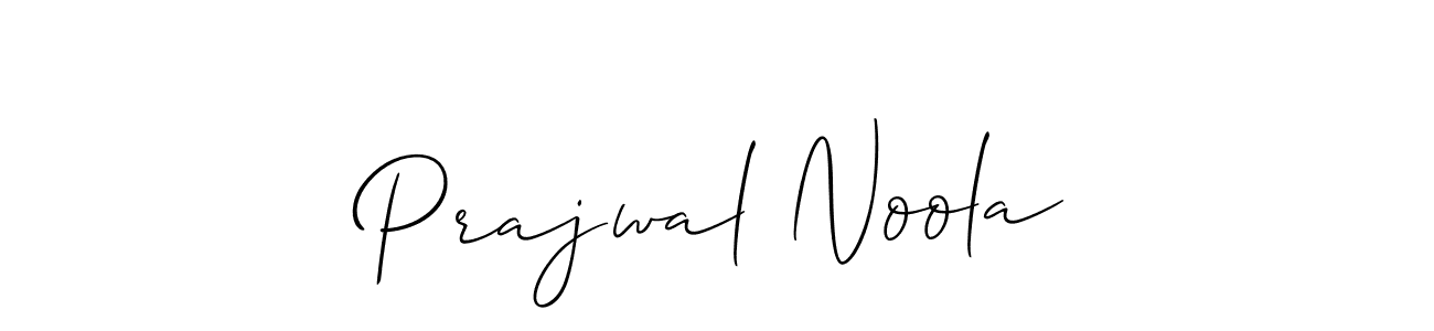 You should practise on your own different ways (Allison_Script) to write your name (Prajwal Noola) in signature. don't let someone else do it for you. Prajwal Noola signature style 2 images and pictures png