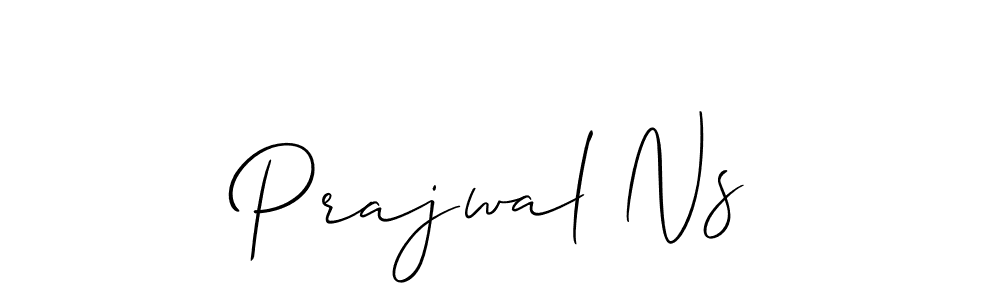 The best way (Allison_Script) to make a short signature is to pick only two or three words in your name. The name Prajwal Ns include a total of six letters. For converting this name. Prajwal Ns signature style 2 images and pictures png