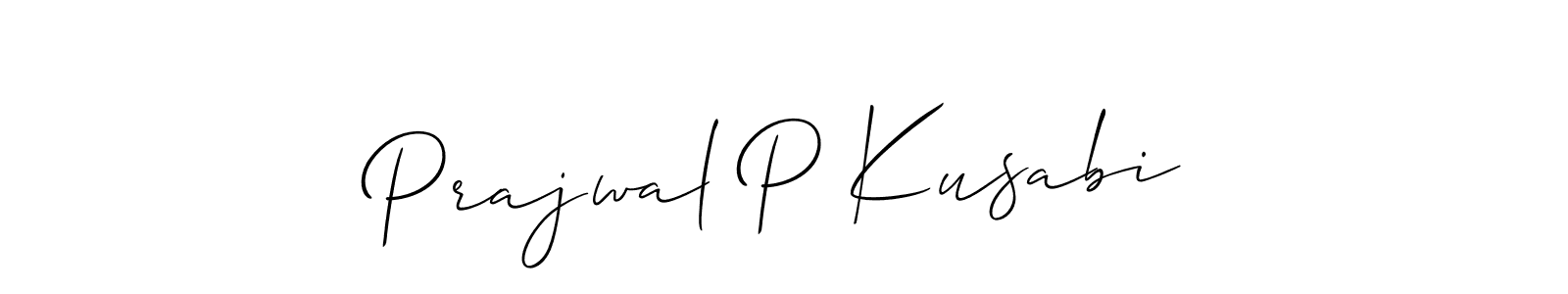 Use a signature maker to create a handwritten signature online. With this signature software, you can design (Allison_Script) your own signature for name Prajwal P Kusabi. Prajwal P Kusabi signature style 2 images and pictures png