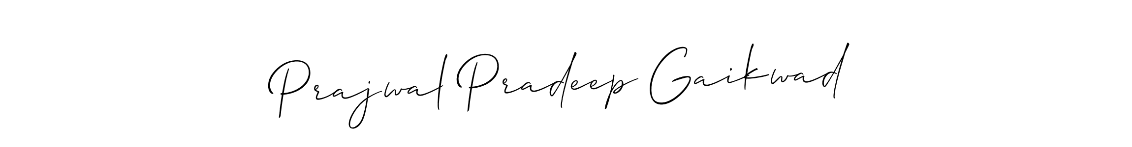 The best way (Allison_Script) to make a short signature is to pick only two or three words in your name. The name Prajwal Pradeep Gaikwad include a total of six letters. For converting this name. Prajwal Pradeep Gaikwad signature style 2 images and pictures png