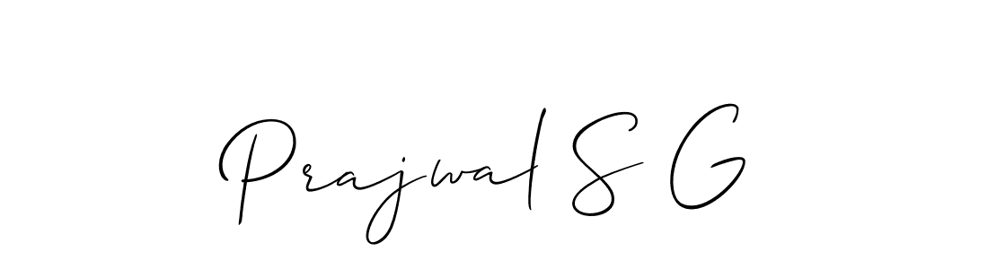 You should practise on your own different ways (Allison_Script) to write your name (Prajwal S G) in signature. don't let someone else do it for you. Prajwal S G signature style 2 images and pictures png