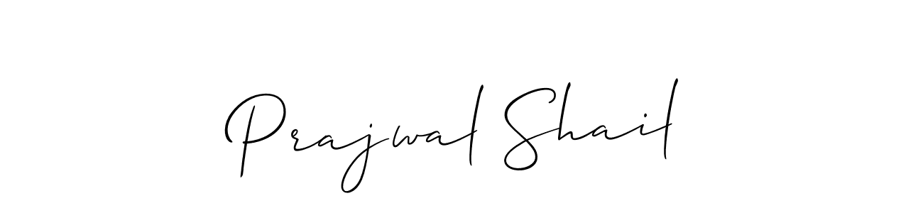 How to make Prajwal Shail signature? Allison_Script is a professional autograph style. Create handwritten signature for Prajwal Shail name. Prajwal Shail signature style 2 images and pictures png