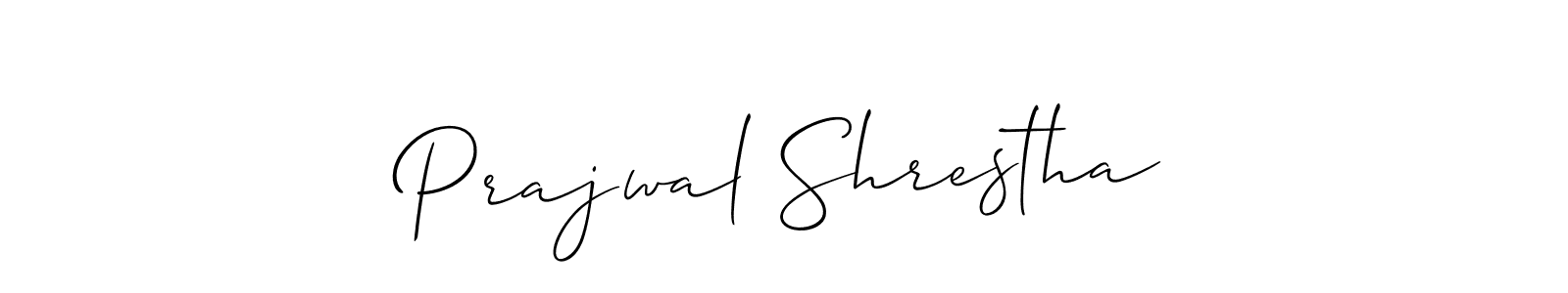 Prajwal Shrestha stylish signature style. Best Handwritten Sign (Allison_Script) for my name. Handwritten Signature Collection Ideas for my name Prajwal Shrestha. Prajwal Shrestha signature style 2 images and pictures png