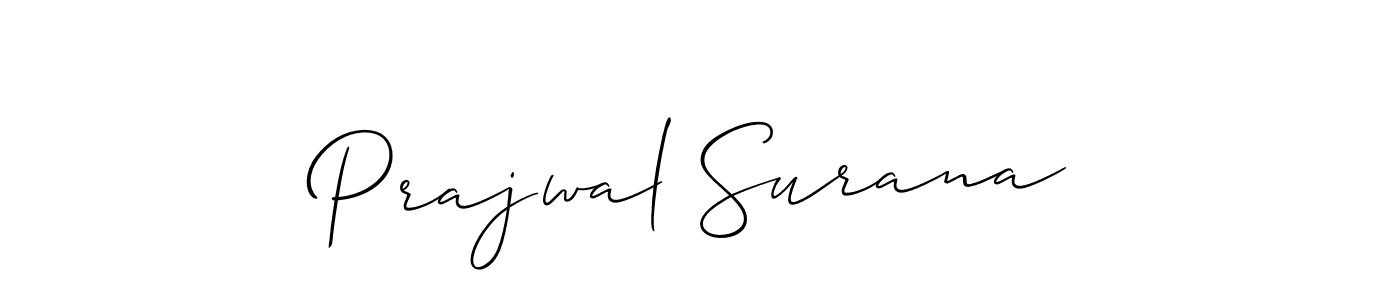 Also we have Prajwal Surana name is the best signature style. Create professional handwritten signature collection using Allison_Script autograph style. Prajwal Surana signature style 2 images and pictures png