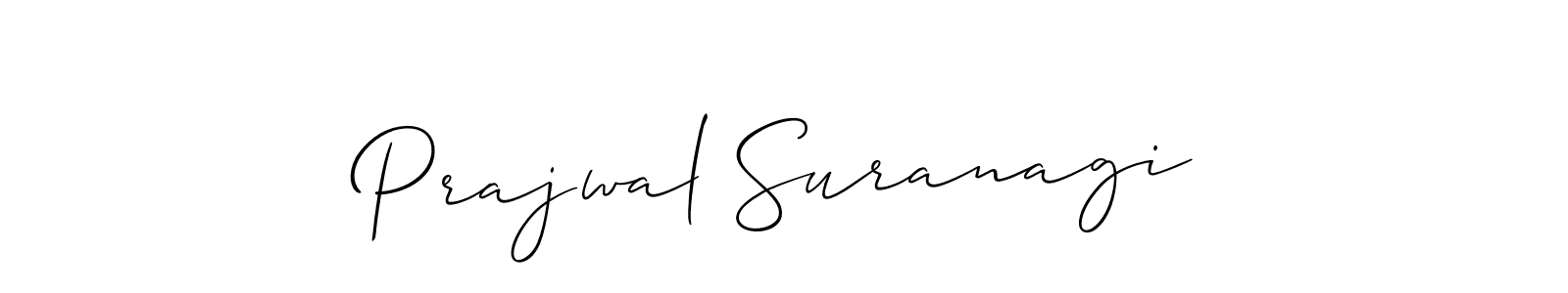 Prajwal Suranagi stylish signature style. Best Handwritten Sign (Allison_Script) for my name. Handwritten Signature Collection Ideas for my name Prajwal Suranagi. Prajwal Suranagi signature style 2 images and pictures png