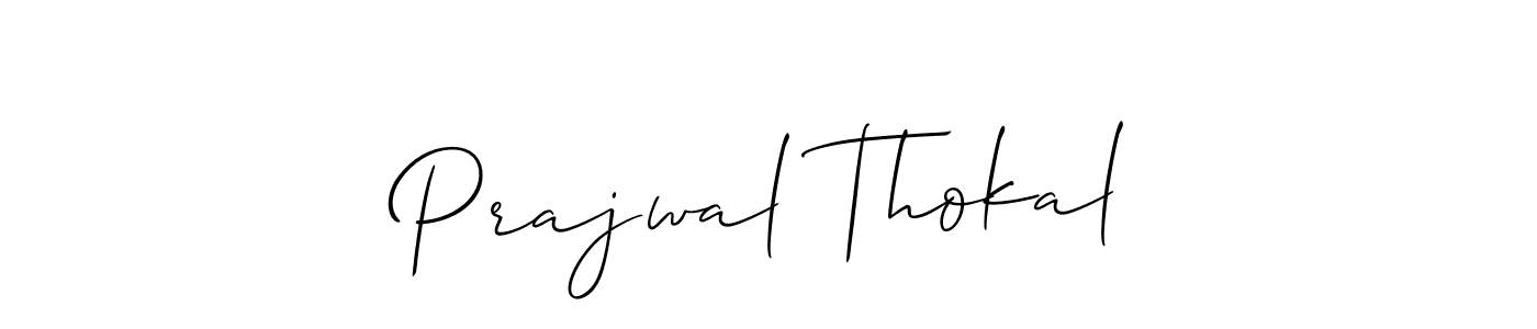 Design your own signature with our free online signature maker. With this signature software, you can create a handwritten (Allison_Script) signature for name Prajwal Thokal. Prajwal Thokal signature style 2 images and pictures png