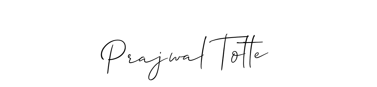 Prajwal Totte stylish signature style. Best Handwritten Sign (Allison_Script) for my name. Handwritten Signature Collection Ideas for my name Prajwal Totte. Prajwal Totte signature style 2 images and pictures png