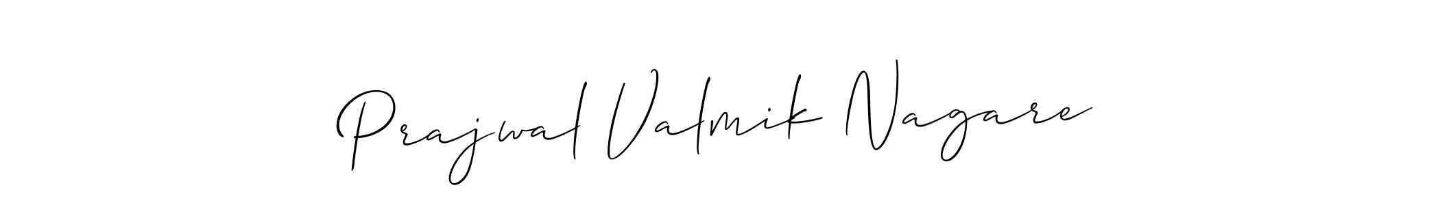 How to make Prajwal Valmik Nagare name signature. Use Allison_Script style for creating short signs online. This is the latest handwritten sign. Prajwal Valmik Nagare signature style 2 images and pictures png