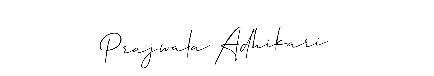 Prajwala Adhikari stylish signature style. Best Handwritten Sign (Allison_Script) for my name. Handwritten Signature Collection Ideas for my name Prajwala Adhikari. Prajwala Adhikari signature style 2 images and pictures png