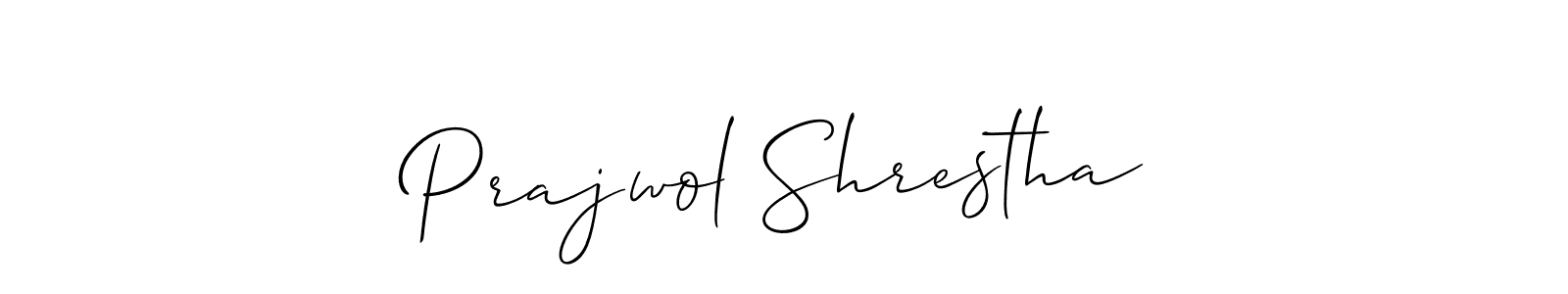 You should practise on your own different ways (Allison_Script) to write your name (Prajwol Shrestha) in signature. don't let someone else do it for you. Prajwol Shrestha signature style 2 images and pictures png