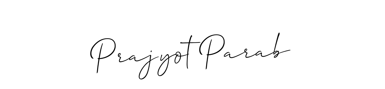 Similarly Allison_Script is the best handwritten signature design. Signature creator online .You can use it as an online autograph creator for name Prajyot Parab. Prajyot Parab signature style 2 images and pictures png