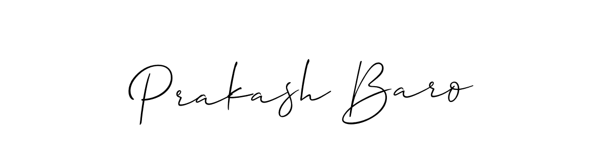 How to make Prakash Baro name signature. Use Allison_Script style for creating short signs online. This is the latest handwritten sign. Prakash Baro signature style 2 images and pictures png