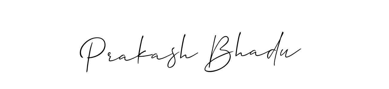 It looks lik you need a new signature style for name Prakash Bhadu. Design unique handwritten (Allison_Script) signature with our free signature maker in just a few clicks. Prakash Bhadu signature style 2 images and pictures png