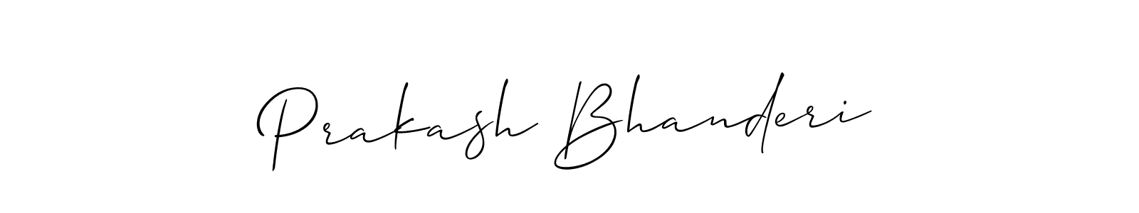 How to make Prakash Bhanderi signature? Allison_Script is a professional autograph style. Create handwritten signature for Prakash Bhanderi name. Prakash Bhanderi signature style 2 images and pictures png