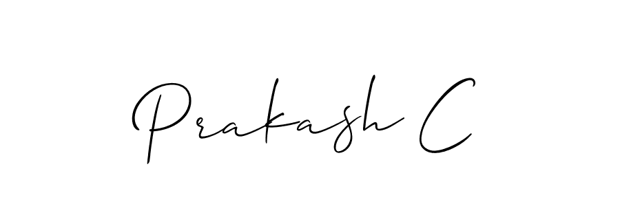 How to make Prakash C name signature. Use Allison_Script style for creating short signs online. This is the latest handwritten sign. Prakash C signature style 2 images and pictures png