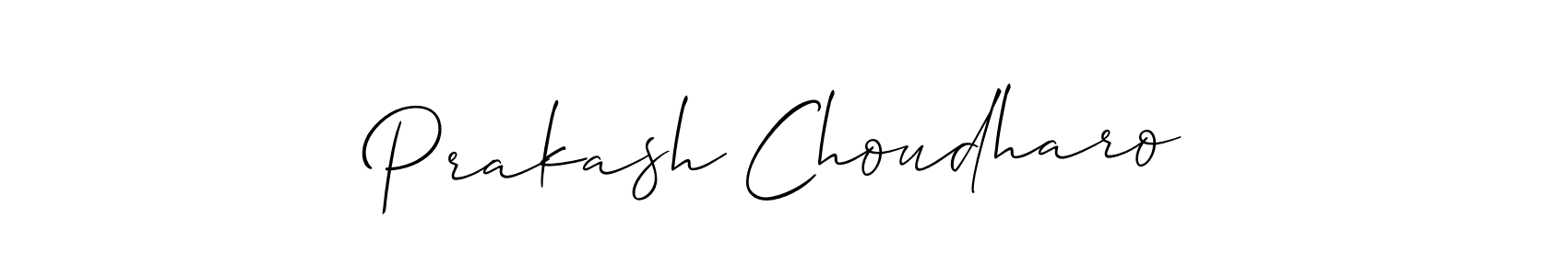 How to make Prakash Choudharo signature? Allison_Script is a professional autograph style. Create handwritten signature for Prakash Choudharo name. Prakash Choudharo signature style 2 images and pictures png