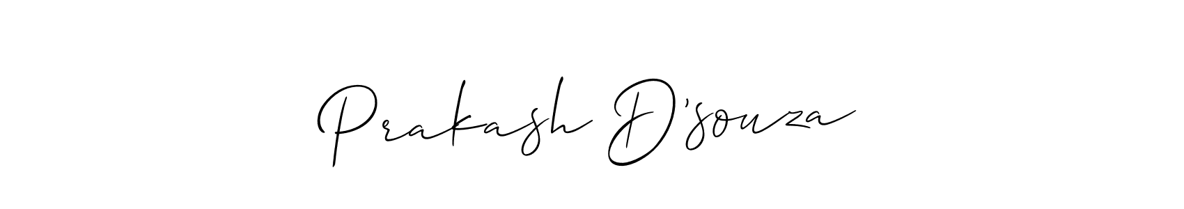 How to make Prakash D’souza name signature. Use Allison_Script style for creating short signs online. This is the latest handwritten sign. Prakash D’souza signature style 2 images and pictures png