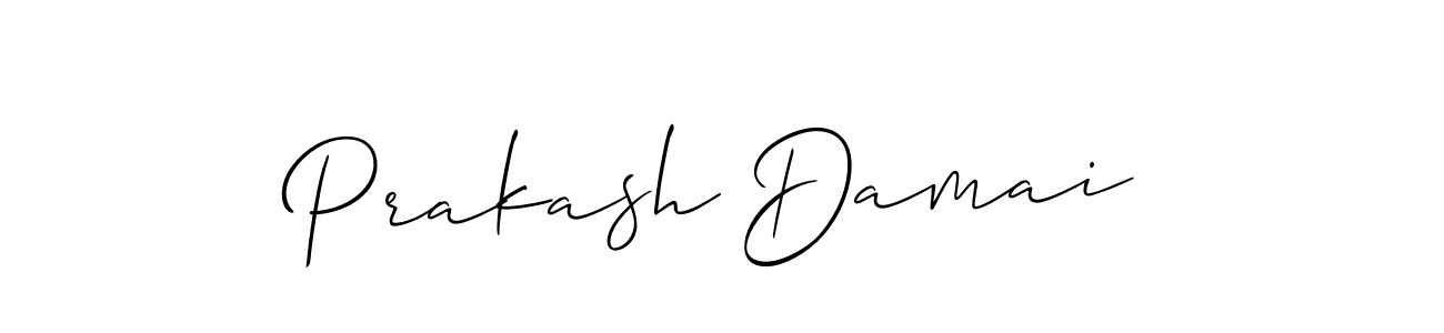 Make a short Prakash Damai signature style. Manage your documents anywhere anytime using Allison_Script. Create and add eSignatures, submit forms, share and send files easily. Prakash Damai signature style 2 images and pictures png