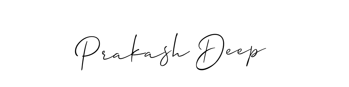 Create a beautiful signature design for name Prakash Deep. With this signature (Allison_Script) fonts, you can make a handwritten signature for free. Prakash Deep signature style 2 images and pictures png
