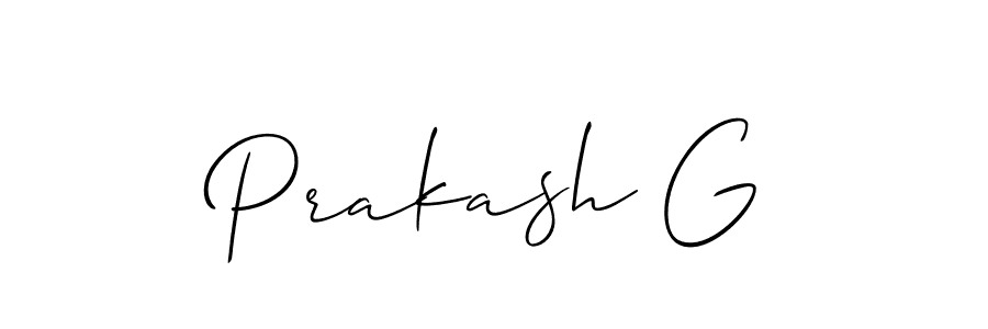 Make a beautiful signature design for name Prakash G. With this signature (Allison_Script) style, you can create a handwritten signature for free. Prakash G signature style 2 images and pictures png