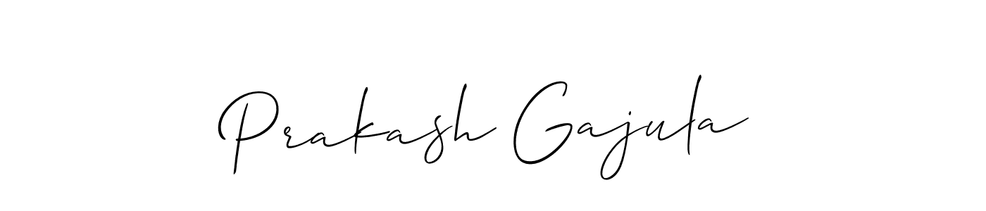 Make a short Prakash Gajula signature style. Manage your documents anywhere anytime using Allison_Script. Create and add eSignatures, submit forms, share and send files easily. Prakash Gajula signature style 2 images and pictures png