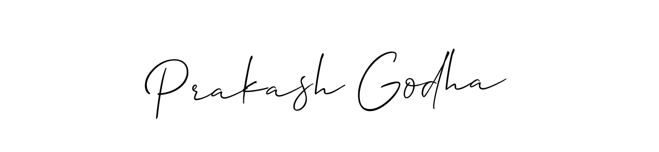 Prakash Godha stylish signature style. Best Handwritten Sign (Allison_Script) for my name. Handwritten Signature Collection Ideas for my name Prakash Godha. Prakash Godha signature style 2 images and pictures png