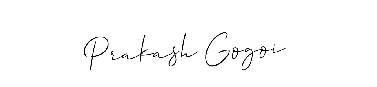 Make a beautiful signature design for name Prakash Gogoi. With this signature (Allison_Script) style, you can create a handwritten signature for free. Prakash Gogoi signature style 2 images and pictures png