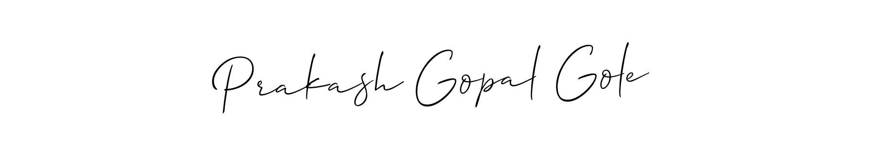 Create a beautiful signature design for name Prakash Gopal Gole. With this signature (Allison_Script) fonts, you can make a handwritten signature for free. Prakash Gopal Gole signature style 2 images and pictures png