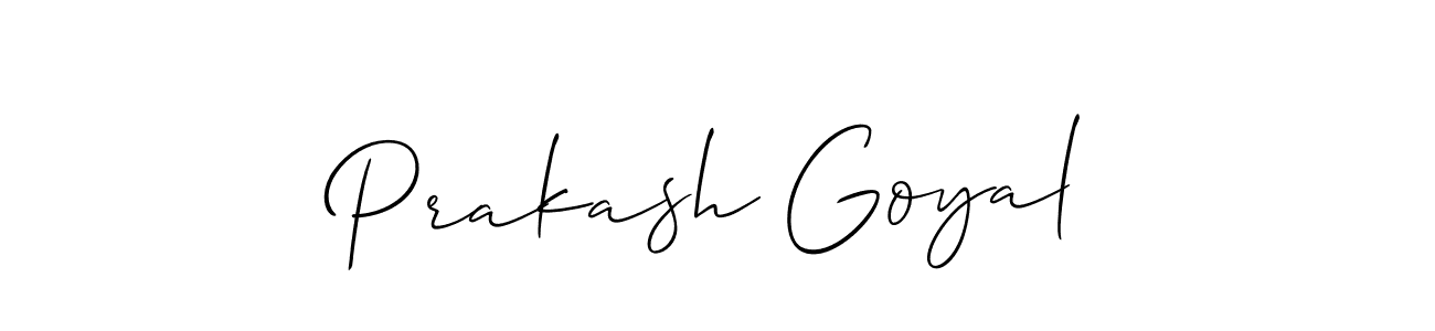 Prakash Goyal stylish signature style. Best Handwritten Sign (Allison_Script) for my name. Handwritten Signature Collection Ideas for my name Prakash Goyal. Prakash Goyal signature style 2 images and pictures png