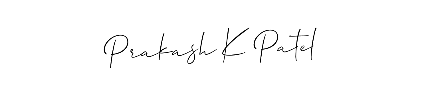 Allison_Script is a professional signature style that is perfect for those who want to add a touch of class to their signature. It is also a great choice for those who want to make their signature more unique. Get Prakash K Patel name to fancy signature for free. Prakash K Patel signature style 2 images and pictures png