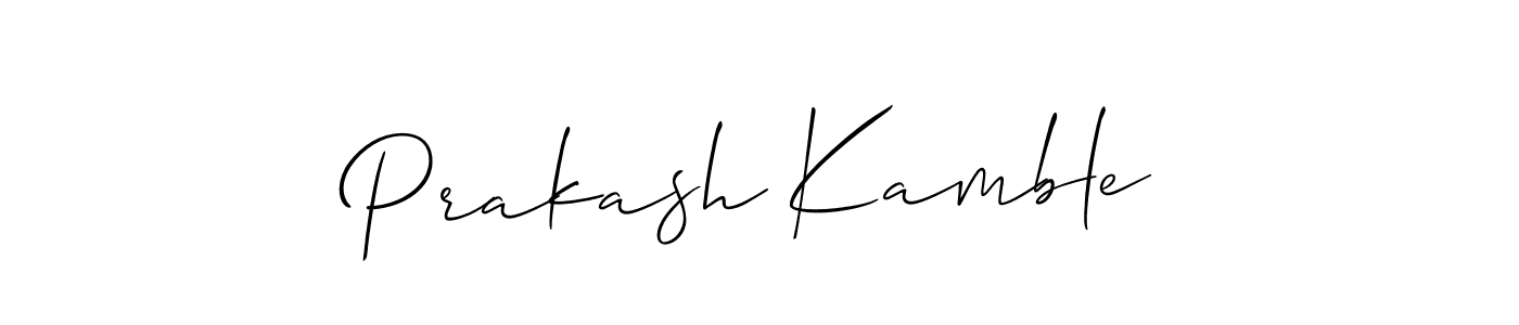 How to make Prakash Kamble name signature. Use Allison_Script style for creating short signs online. This is the latest handwritten sign. Prakash Kamble signature style 2 images and pictures png