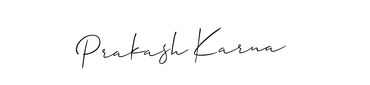 How to Draw Prakash Karna signature style? Allison_Script is a latest design signature styles for name Prakash Karna. Prakash Karna signature style 2 images and pictures png