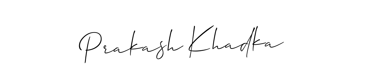 Also we have Prakash Khadka name is the best signature style. Create professional handwritten signature collection using Allison_Script autograph style. Prakash Khadka signature style 2 images and pictures png