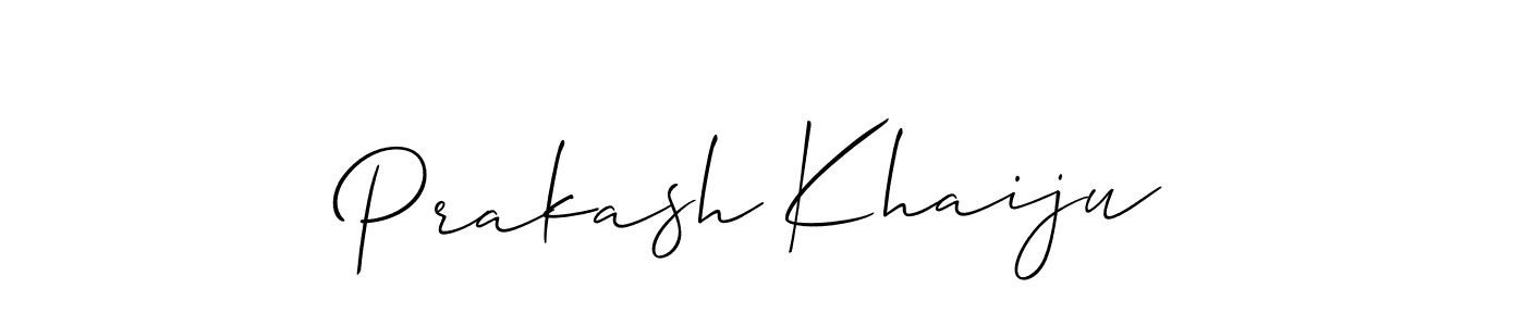 Use a signature maker to create a handwritten signature online. With this signature software, you can design (Allison_Script) your own signature for name Prakash Khaiju. Prakash Khaiju signature style 2 images and pictures png