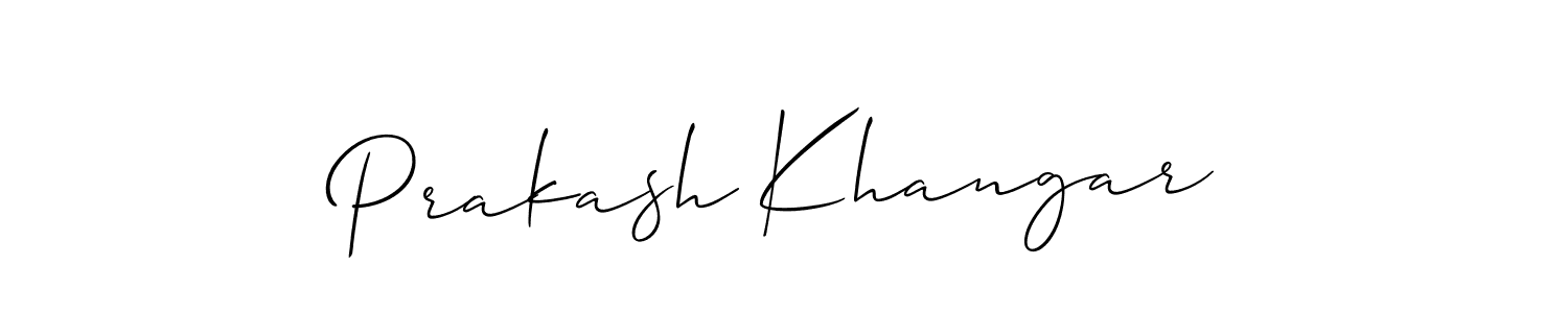 Also You can easily find your signature by using the search form. We will create Prakash Khangar name handwritten signature images for you free of cost using Allison_Script sign style. Prakash Khangar signature style 2 images and pictures png