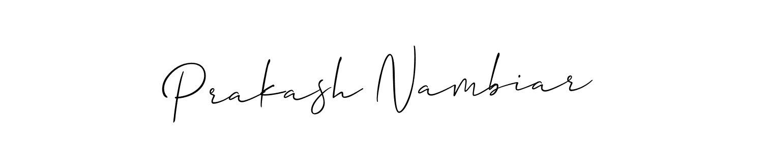 Make a beautiful signature design for name Prakash Nambiar. With this signature (Allison_Script) style, you can create a handwritten signature for free. Prakash Nambiar signature style 2 images and pictures png