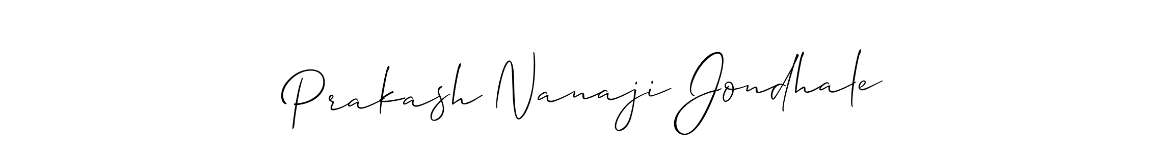 Also You can easily find your signature by using the search form. We will create Prakash Nanaji Jondhale name handwritten signature images for you free of cost using Allison_Script sign style. Prakash Nanaji Jondhale signature style 2 images and pictures png