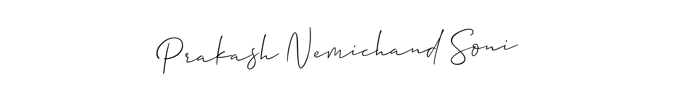 Create a beautiful signature design for name Prakash Nemichand Soni. With this signature (Allison_Script) fonts, you can make a handwritten signature for free. Prakash Nemichand Soni signature style 2 images and pictures png