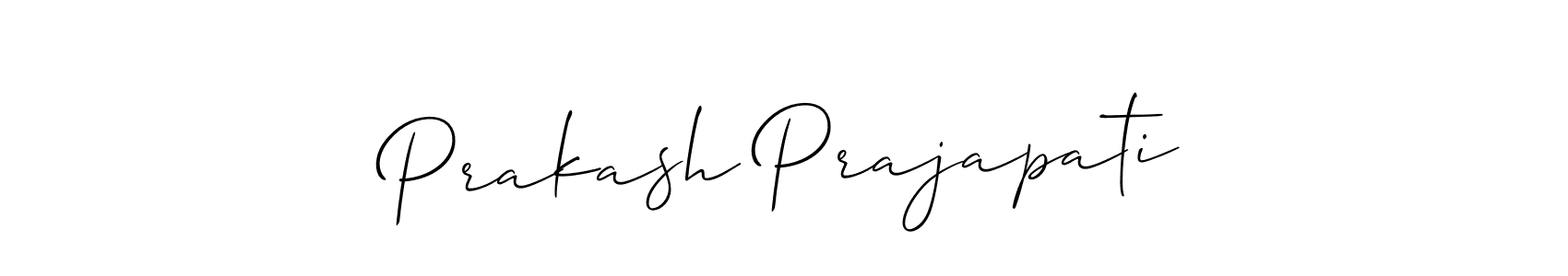 Allison_Script is a professional signature style that is perfect for those who want to add a touch of class to their signature. It is also a great choice for those who want to make their signature more unique. Get Prakash Prajapati name to fancy signature for free. Prakash Prajapati signature style 2 images and pictures png