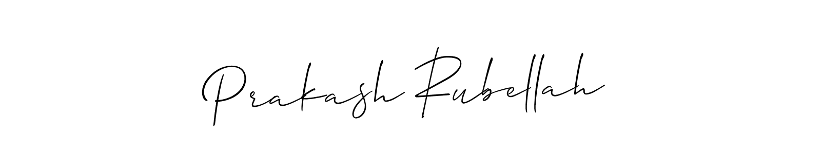 Allison_Script is a professional signature style that is perfect for those who want to add a touch of class to their signature. It is also a great choice for those who want to make their signature more unique. Get Prakash Rubellah name to fancy signature for free. Prakash Rubellah signature style 2 images and pictures png