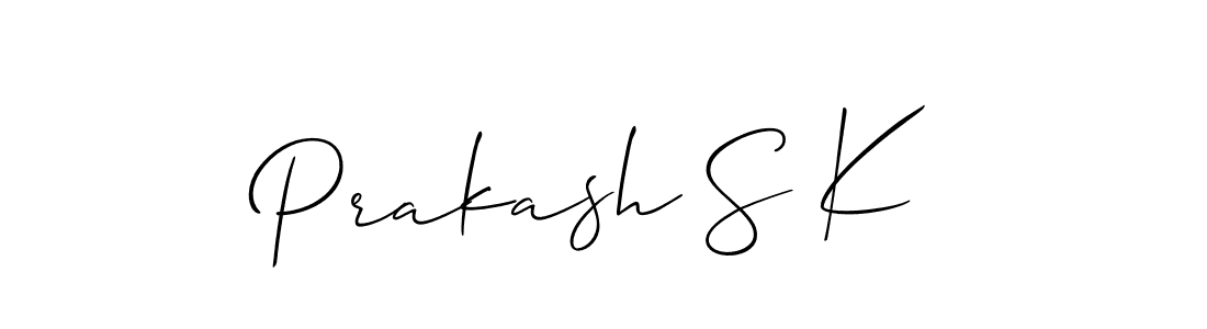 How to Draw Prakash S K signature style? Allison_Script is a latest design signature styles for name Prakash S K. Prakash S K signature style 2 images and pictures png