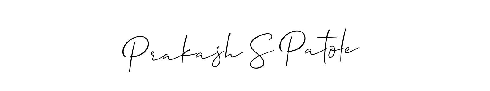 How to make Prakash S Patole name signature. Use Allison_Script style for creating short signs online. This is the latest handwritten sign. Prakash S Patole signature style 2 images and pictures png