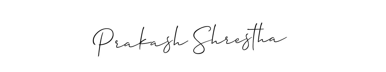 Use a signature maker to create a handwritten signature online. With this signature software, you can design (Allison_Script) your own signature for name Prakash Shrestha. Prakash Shrestha signature style 2 images and pictures png