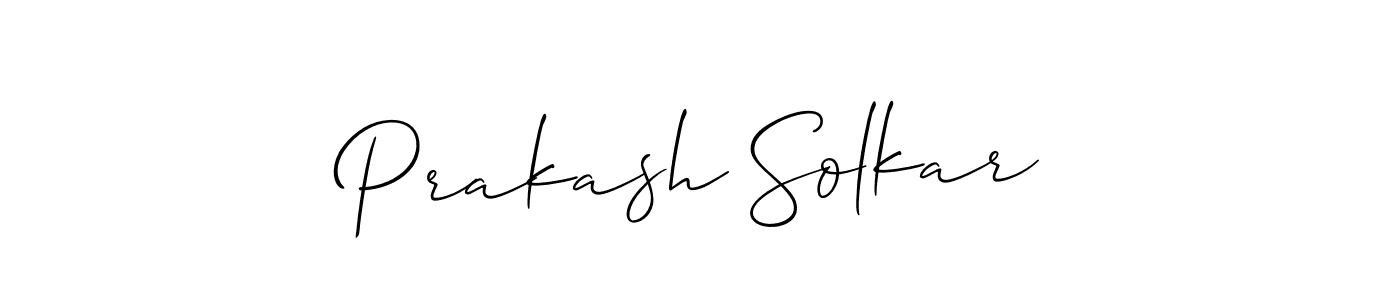 Prakash Solkar stylish signature style. Best Handwritten Sign (Allison_Script) for my name. Handwritten Signature Collection Ideas for my name Prakash Solkar. Prakash Solkar signature style 2 images and pictures png