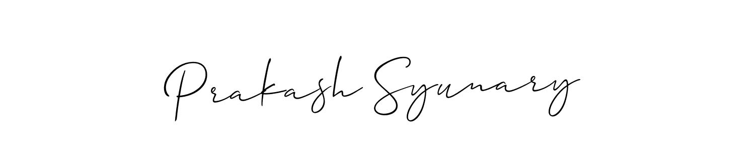 Create a beautiful signature design for name Prakash Syunary. With this signature (Allison_Script) fonts, you can make a handwritten signature for free. Prakash Syunary signature style 2 images and pictures png