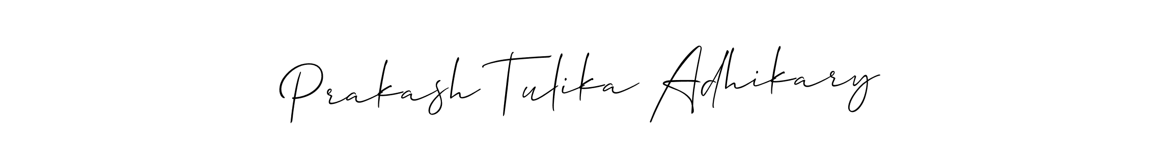 Allison_Script is a professional signature style that is perfect for those who want to add a touch of class to their signature. It is also a great choice for those who want to make their signature more unique. Get Prakash Tulika Adhikary name to fancy signature for free. Prakash Tulika Adhikary signature style 2 images and pictures png